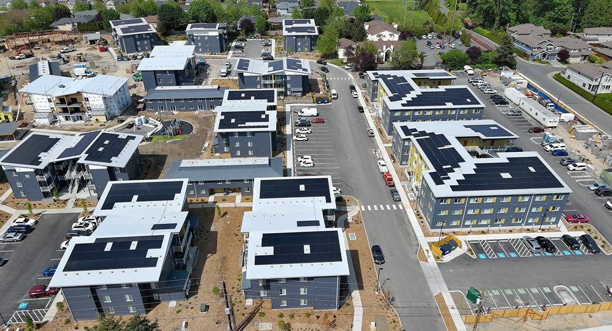 Aerial view of housing at Kirkland Heights